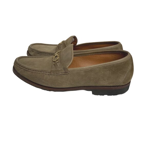 Ferragamo mens shoes suede slip on /loafers size 13